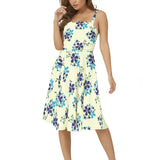 Sleeveless Square Neck Flare Hem Midi Dress - Objet D'Art