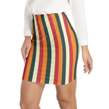 Striped Elastic Waist Bodycon Skirt - Objet D'Art