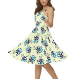 Sleeveless Square Neck Flare Hem Midi Dress - Objet D'Art