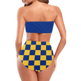 barbados blue Chest Wrap Bikini Swimsuit (Model S36) - Objet D'Art