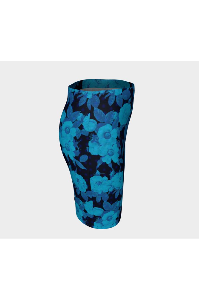Classic Blue Floral Fitted Skirt - Objet D'Art