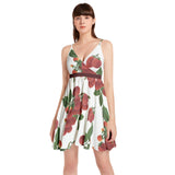 Colossal Raspberry Parfait Spaghetti Strap Sleeveless Falred Hem Short Dress - Objet D'Art