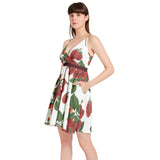 Colossal Raspberry Parfait Spaghetti Strap Sleeveless Falred Hem Short Dress - Objet D'Art