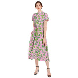 Drawstring Waist A-line Flared Midi Dress - Objet D'Art