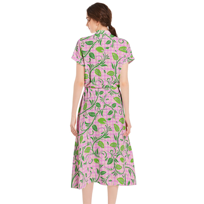 Drawstring Waist A-line Flared Midi Dress - Objet D'Art