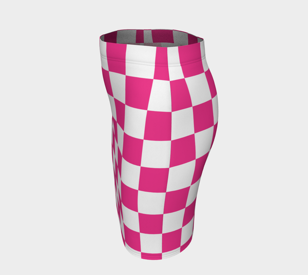 Pink Checkered Fitted Skirt - Objet D'Art