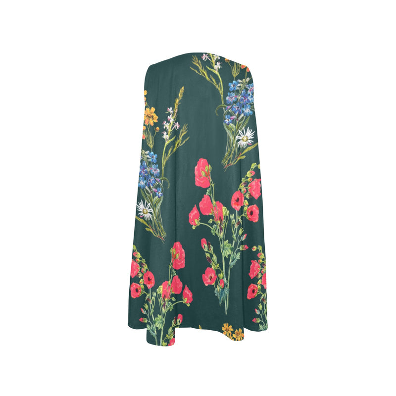 wildflowers yoga_leggings_template-Recovered Sleeveless A-Line Pocket Dress (Model D57) - Objet D'Art