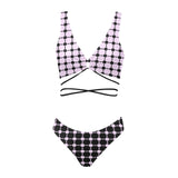 lav 3 print 3A Cross String Bikini Set (Model S29) - Objet D'Art