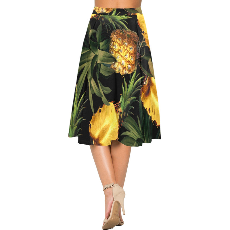 Pineapple Midnight Mnemosyne Women's Crepe Skirt - Objet D'Art