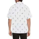 crane 4 wavy grid hokusai print Hawaiian Shirt (Model T58) - Objet D'Art