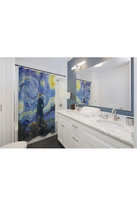 The Wanderer on a Starry Night Shower Curtains - Objet D'Art
