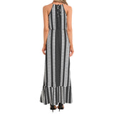 Ruffle Hem Halter Neck Maxi Dress - Objet D'Art