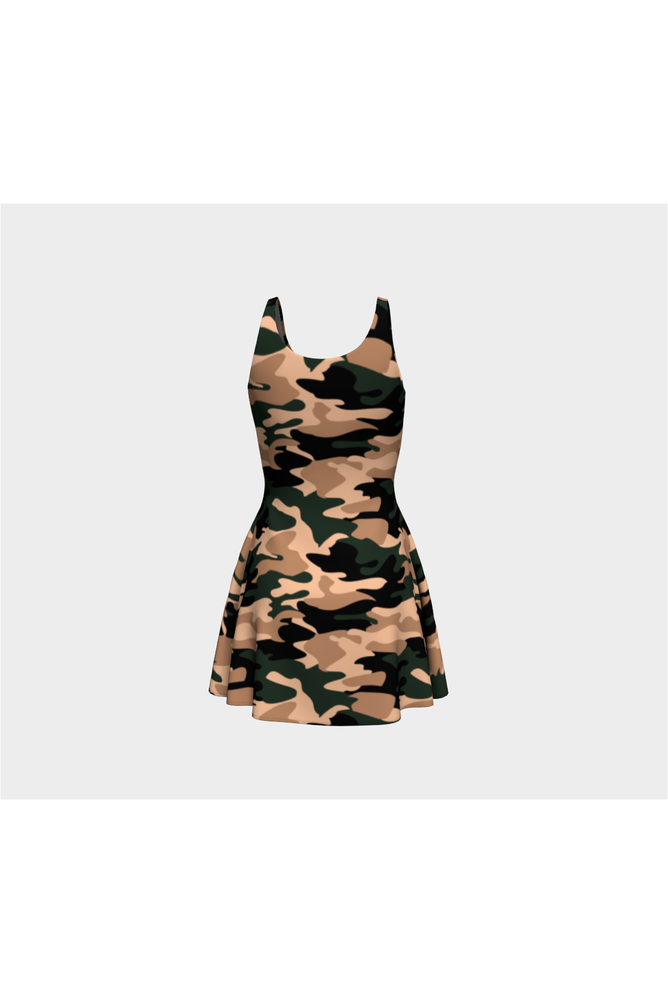 Camouflage Flare Dress - Objet D'Art