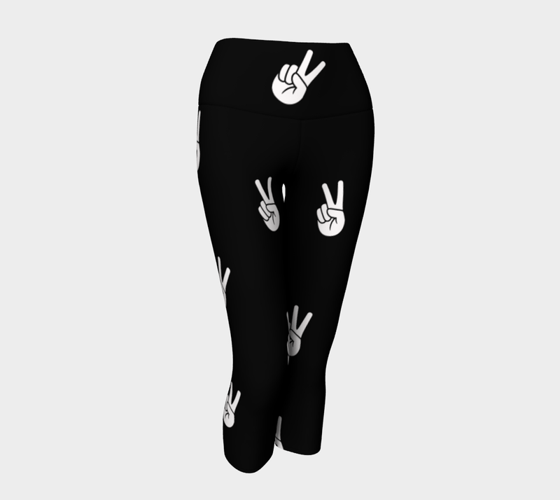 Peace Sign Yoga Capris - Objet D'Art