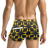 squ tri print Men's Swim Trunks with Zipper Pocket (Model L71) - Objet D'Art