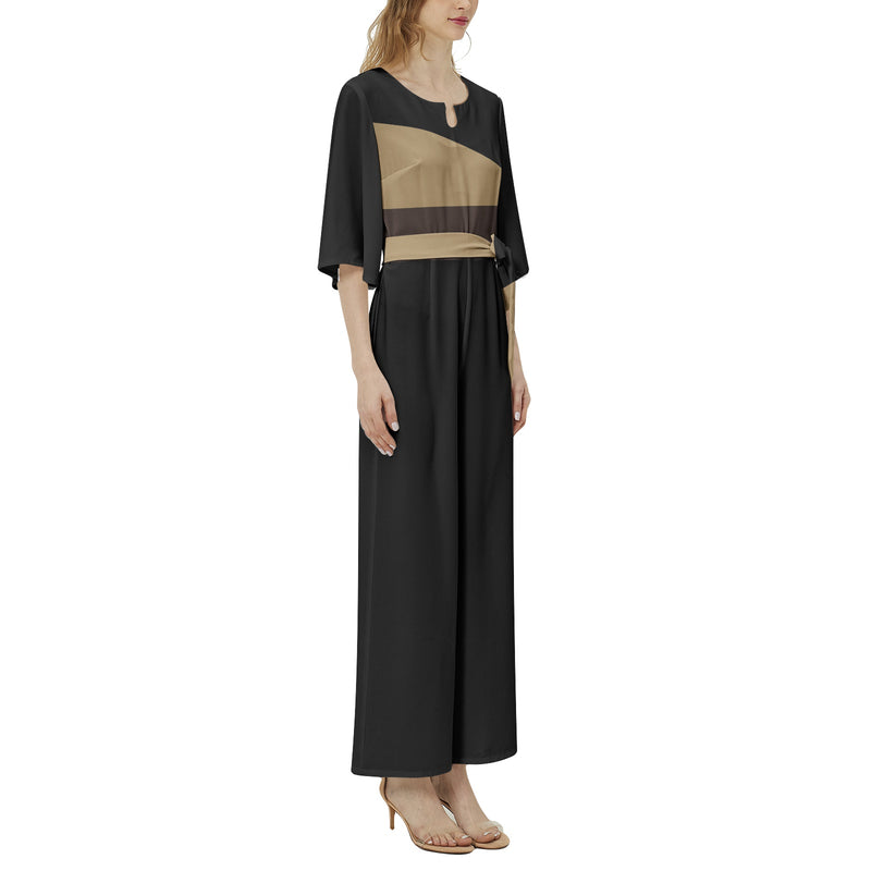 Dolman Sleeve Belted Wide Leg Jumpsuit - Objet D'Art