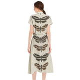 Heliconia Charitonia Drawstring Waist A-line Flared Midi Dress - Objet D'Art