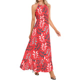 Ruffle Hem Halter Neck Maxi Dress - Objet D'Art