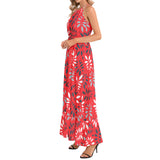 Ruffle Hem Halter Neck Maxi Dress - Objet D'Art