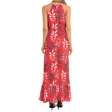 Ruffle Hem Halter Neck Maxi Dress - Objet D'Art