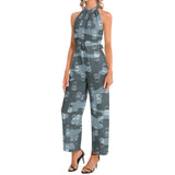 Halter Neck Buckle Belted Jumpsuit - Objet D'Art
