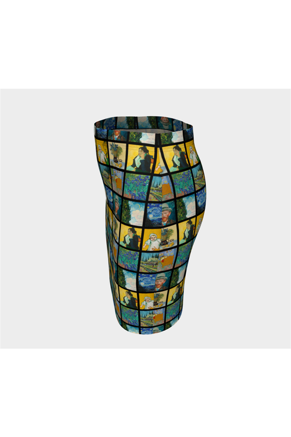 Van Gogh Expo Fitted Skirt - Objet D'Art