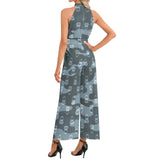 Halter Neck Buckle Belted Jumpsuit - Objet D'Art