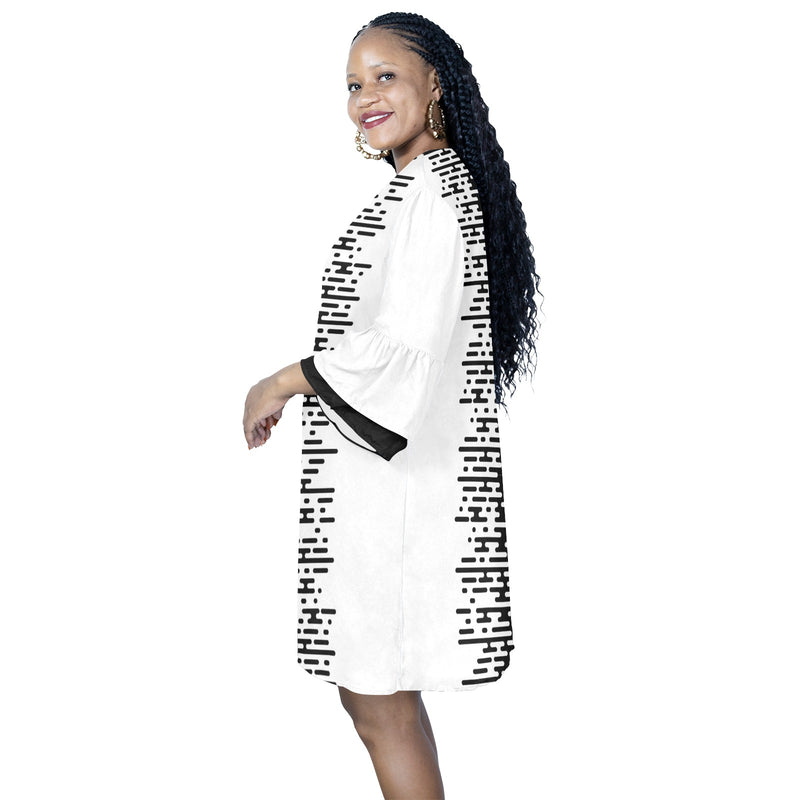 black 2 9k Half Sleeves V-Neck Mini Dress (Model D63) - Objet D'Art