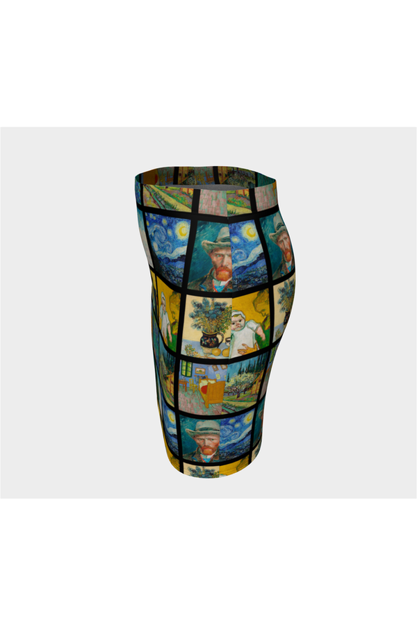 Let's Gogh Fitted Skirt - Objet D'Art