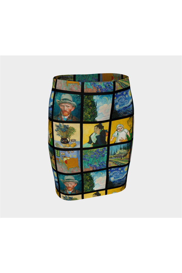 Let's Gogh Fitted Skirt - Objet D'Art