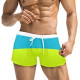 tricolor swimsuit print 4 Men's Swim Trunks with Zipper Pocket (Model L71) - Objet D'Art