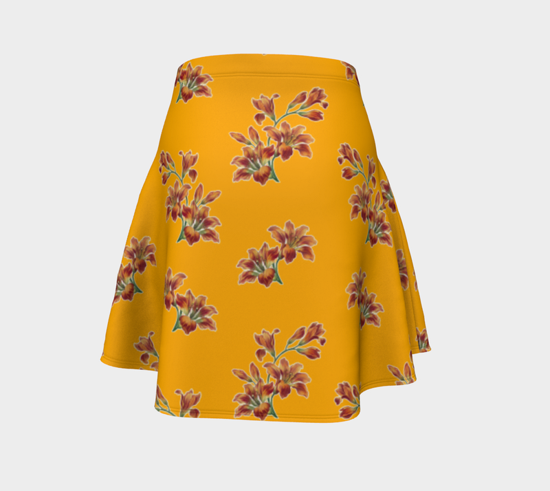 Orange Lily Flare Skirt - Objet D'Art