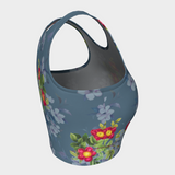 Floral Gray Athletic Top - Objet D'Art