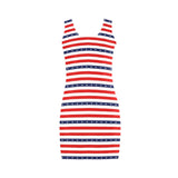 americana stars and stripes striped print 2 Medea Vest Dress (Model D06) - Objet D'Art