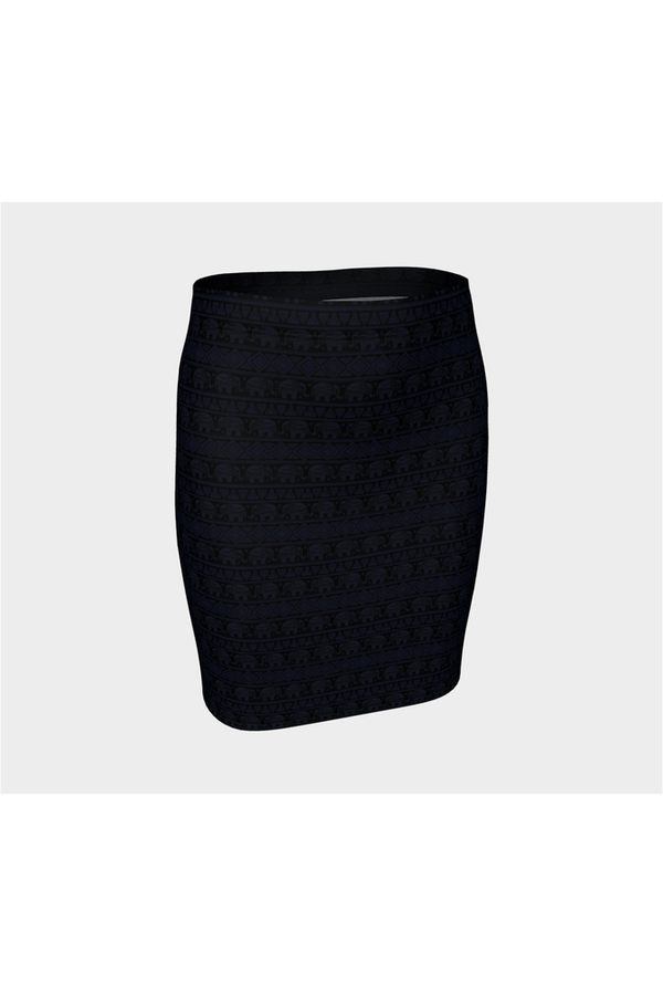 Tribal Indian Elephant Parade Fitted Skirt - Objet D'Art