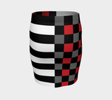 Striped & Matrix Fitted Skirt - Objet D'Art