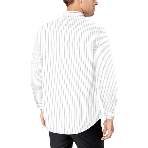 Microstriped Men's All Over Print Casual Dress Shirt - Objet D'Art