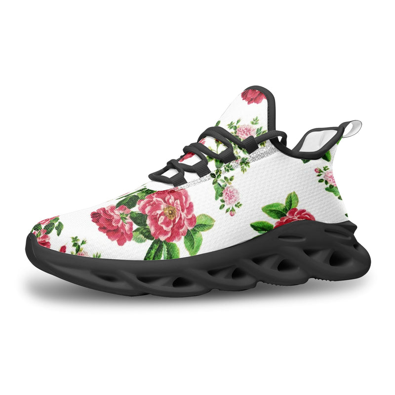 Pink Roses Unisex Bounce Mesh Knit Sneakers - Objet D'Art