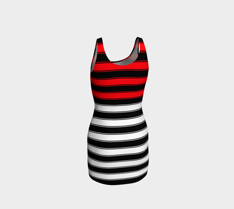 Vintage Striped Bodycon Dress - Objet D'Art