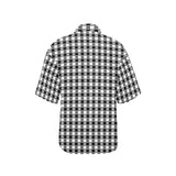 bw dash print All Over Print Hawaiian Shirt for Women (Model T58) - Objet D'Art
