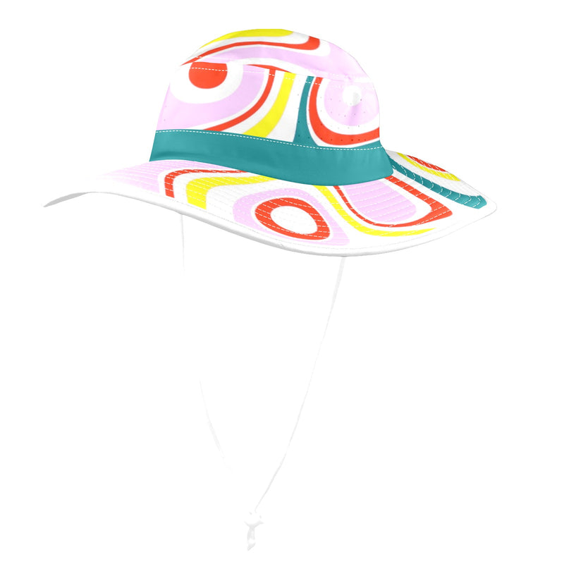 light pine green solid print Wide Brim Bucket Hat - Objet D'Art