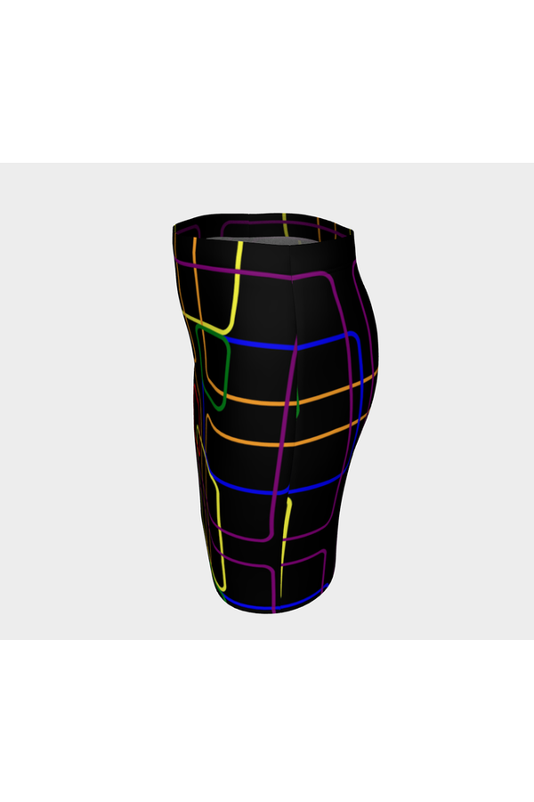 Neon Fences Fitted Skirt - Objet D'Art