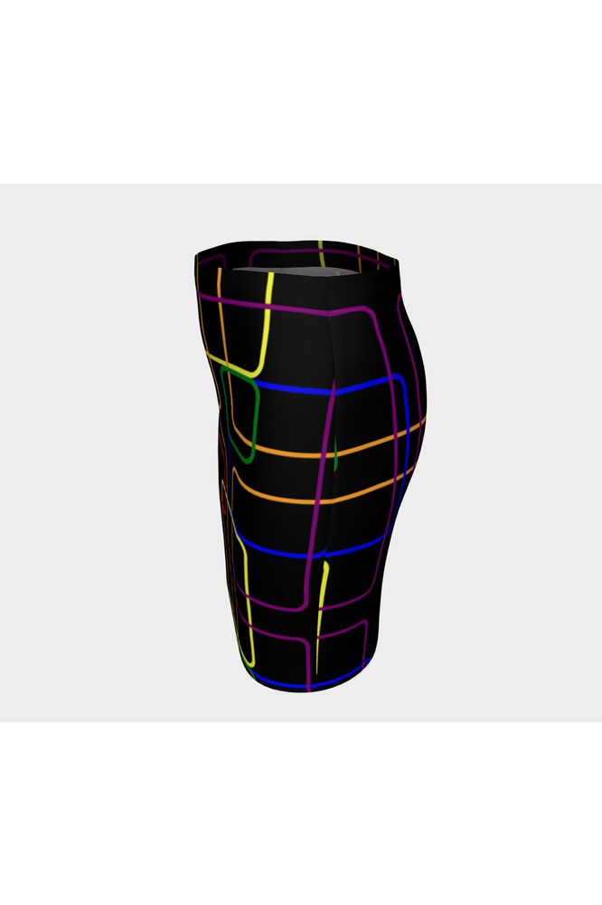 Neon Fences Fitted Skirt - Objet D'Art