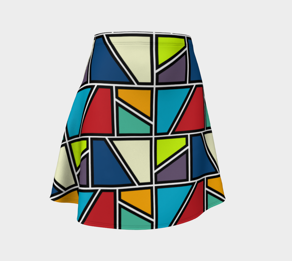 Painted Window Pane Flare Skirt - Objet D'Art