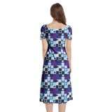 Puff Sleeve Split Thigh Midi Dress - Objet D'Art