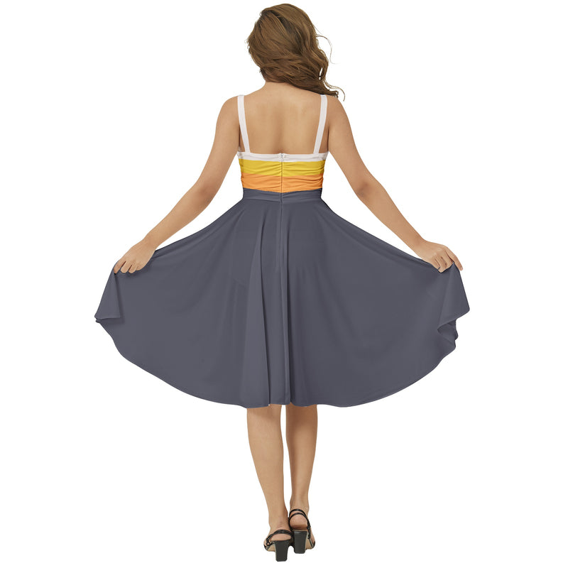 Corn Candy Sleeveless Square Neck Flare Hem Midi Dress | Objet D'Art Corn Candy Sleeveless Square Neck Flare Hem Midi Dress | Objet D'Art
