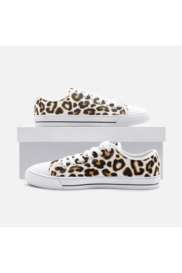 Leopard Print Unisex Low Top Canvas Shoes - Objet D'Art
