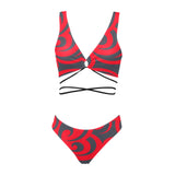 trible scroll print 2 Cross String Bikini Set (Model S29) - Objet D'Art