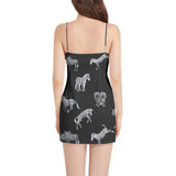 Zebra Zest Sleeveless Square Neckline Spaghetti Strap Mini Dress - Objet D'Art