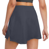 Gray Women's Golf Skirt with Pockets (Model D64) - Objet D'Art